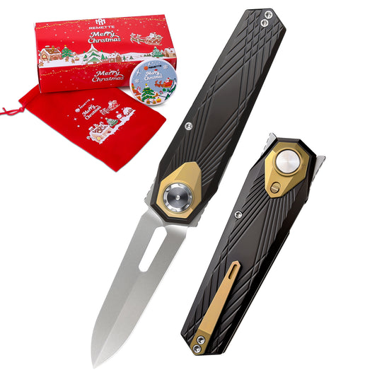 REMETTE RT-Infinite Power Knife M390 Blade Titanium Handle Folding Pocket EDC Tactical Knife RTIP-A