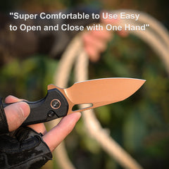 (Amazon purchase) REMETTE RT-Camel Knife Button Liner Lock D2 Blade G10 Handle Outdoor Camping Knives RTG2