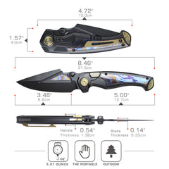 REMETTE RT-Scepter Innovative Button Frame Lock M390 Blade Timascus Handle Knife SCPT-B