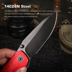 REMETTE RT-Cool Whale Knife 14C28N Blade G10 Handle Folding Pocket Outdoor Camping EDC Knife RTCL-GN4