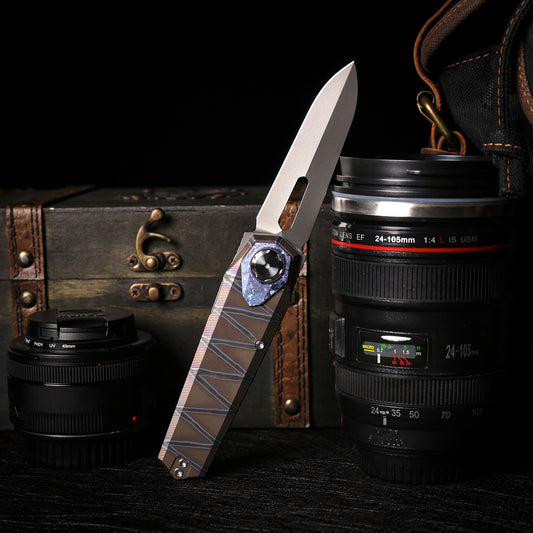 REMETTE RT-Infinite Power Knife M390 Blade Titanium Handle Folding Pocket EDC Tactical Knife RTIP-C