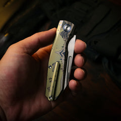 REMETTE RT-Squirrel Knife Titanium Handle M390 Blade RTDP-CRB