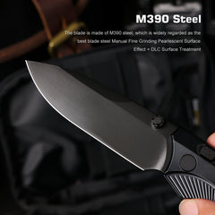 REMETTE WD107 Knife Titanium Carbon Fiber Handle M390 Blade WD107-TNC