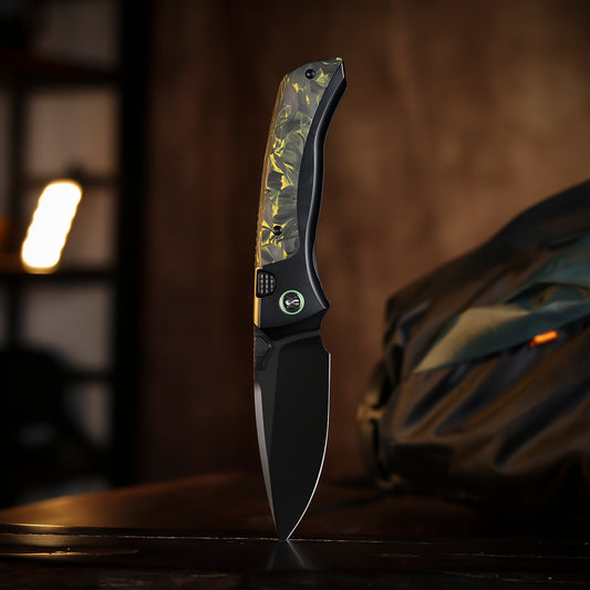 REMETTE RT-Steed Innovative Button Frame Lock M390 Blade Titanium Carbon Fiber Handle  Folding Pocket Knife RTWS-BH