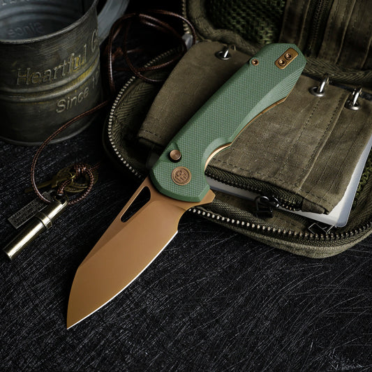 REMETTE RT-Camel Knife Button Liner Lock 14C28N Blade G10 Handle Outdoor Camping Knives RTCMLD