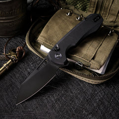 REMETTE RT-Camel Knife Button Liner Lock 14C28N Blade G10 Handle Outdoor Camping Knives RTCMLA