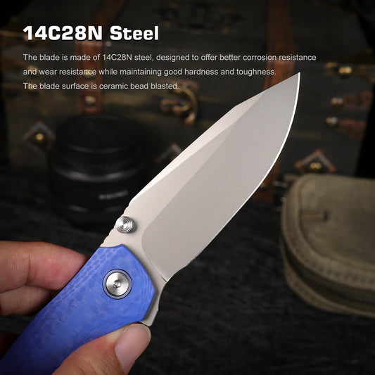 REMETTE RT-Cool Whale Knife 14C28N Blade G10 Handle Folding Pocket Outdoor Camping EDC Knife RTCL-GN5