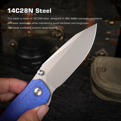REMETTE RT-Cool Whale Knife 14C28N Blade G10 Handle Folding Pocket Outdoor Camping EDC Knife RTCL-GN5
