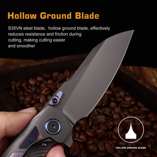 REMETTE RT-Kestrel Knife Titanium Handle S35VN Blade RTPO-E