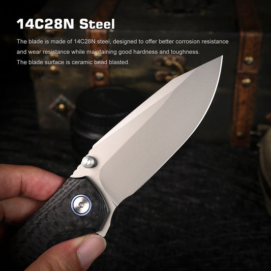 REMETTE RT-Cool Whale Knife 14C28N Blade G10 Handle Folding Pocket Outdoor Camping EDC Knife RTCL-GN1