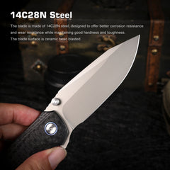 REMETTE RT-Cool Whale Knife 14C28N Blade G10 Handle Folding Pocket Outdoor Camping EDC Knife RTCL-GN1