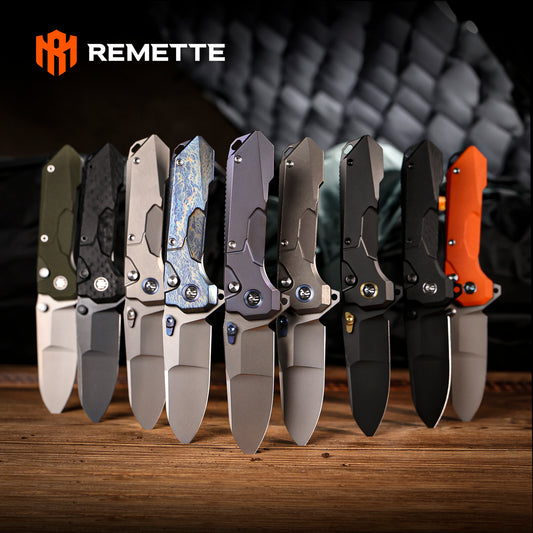 REMETTE RT-Cosmic Knife Button Liner Lock 14C28N Blade G10 Handle Outdoor Camping Knives  RTCO-GM