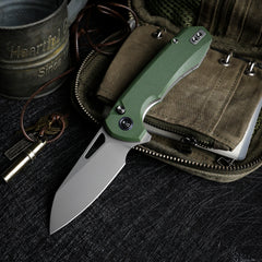 REMETTE RT-Camel Knife Button Liner Lock 14C28N Blade G10 Handle Outdoor Camping Knives RTCMLB