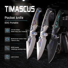 REMETTE RT-Scepter Innovative Button Frame Lock M390+Timascus Blade Titanium+Carbon Fiber Handle Knife SCPT-C