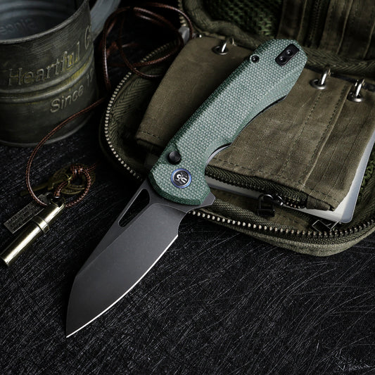 REMETTE RT-Camel Knife Button Liner Lock 14C28N Blade Micarta Handle Outdoor Camping Knives RTCMLE