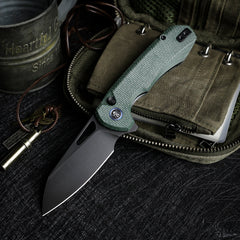 REMETTE RT-Camel Knife Button Liner Lock 14C28N Blade Micarta Handle Outdoor Camping Knives RTCMLE
