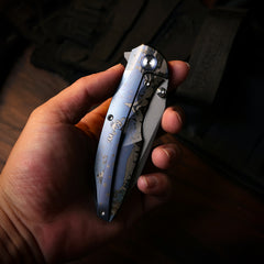 REMETTE RT-Cool Whale Knife M390 Blade Titanium Handle Folding Pocket Outdoor Camping EDC Knife RTCL-CRA