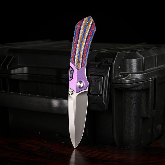 REMETTE RT-Meteor Knife Titanium Handle M390 Blade Folding Pocket Knives RTPT-NCL