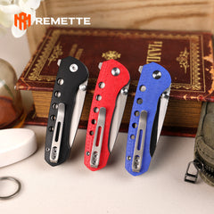 REMETTE RT-BEE 14C28N Blade Knife Outdoor Folding Pocket EDC Knives with Fruit Food Fork Toothpick RT-BEE-B