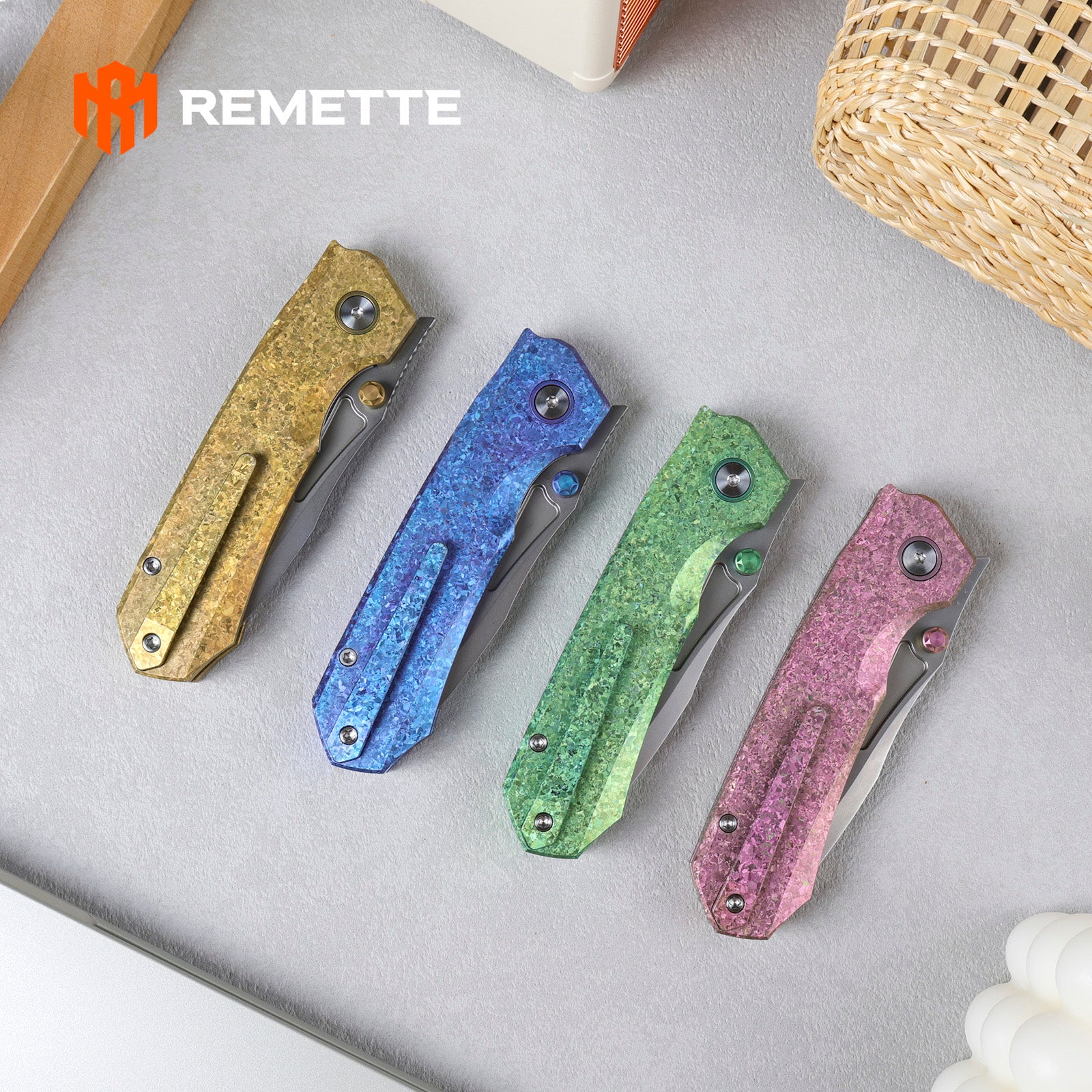 REMETTE RT-Rhino Folding Pocket Knife M390 Blade Crystallized