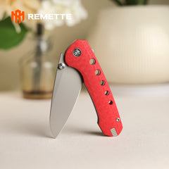REMETTE RT-BEE 14C28N Blade Knife Outdoor Folding Pocket EDC Knives with Fruit Food Fork Toothpick RT-BEE-R