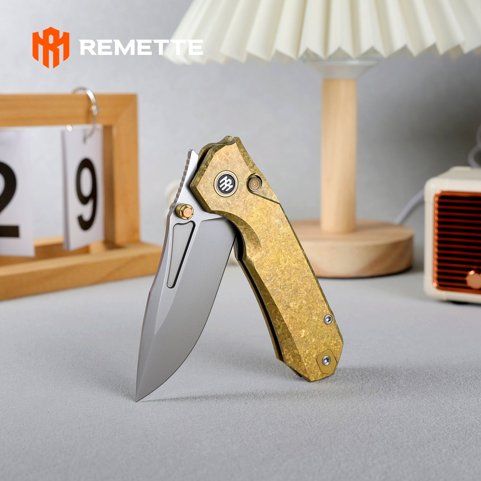 REMETTE RT-Rhino Folding Pocket Knife M390 Blade Crystallized