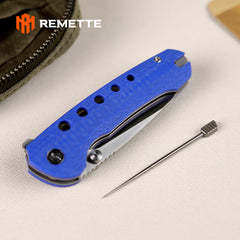 REMETTE RT-BEE 14C28N Blade Knife Outdoor Folding Pocket EDC Knives with Fruit Food Fork Toothpick RT-BEE-B