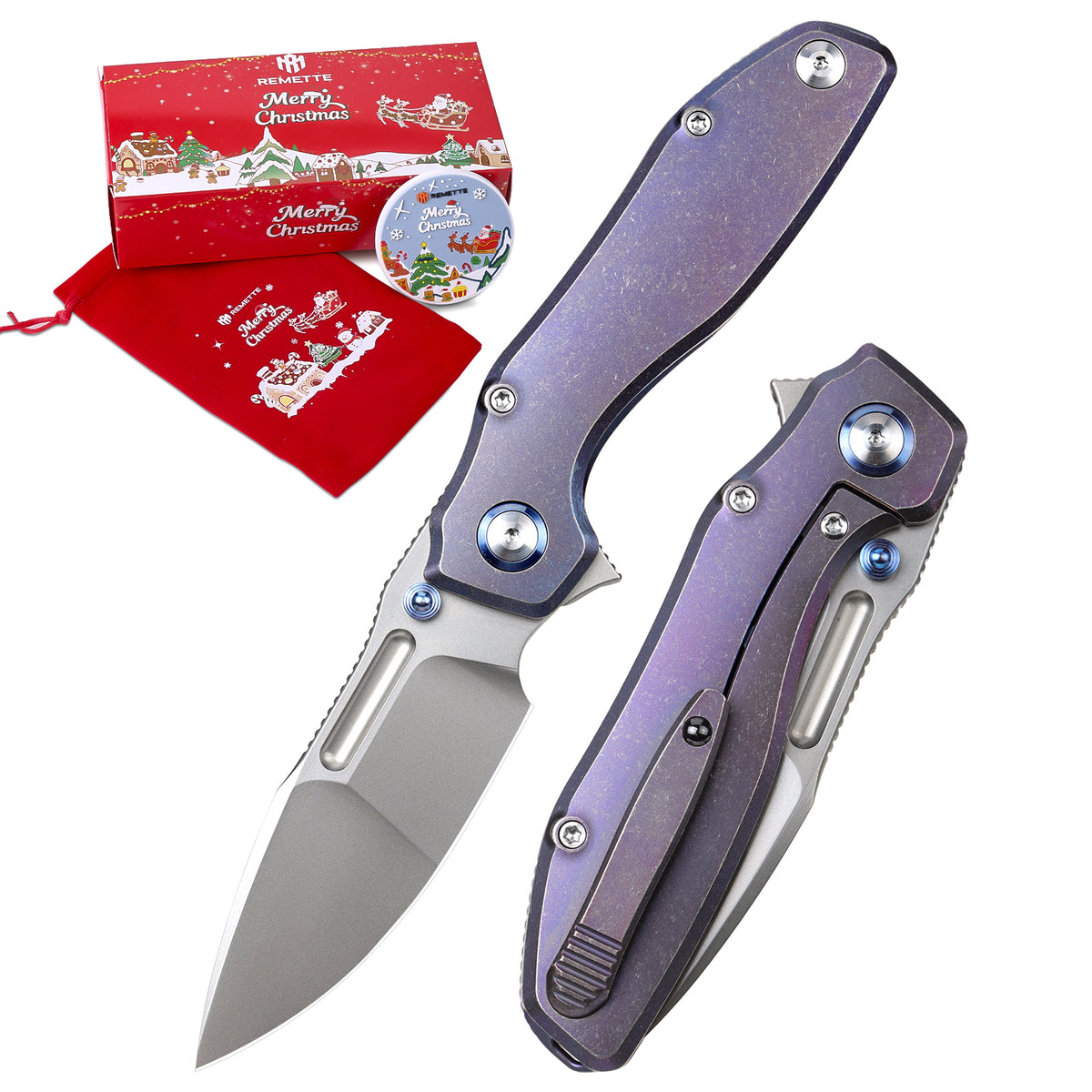 REMETTE RT-TwoFace Knife Titanium Handle M390 Blade DSTF-B