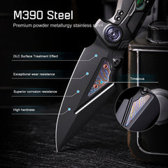 REMETTE RT-Scepter Innovative Button Frame Lock M390+Timascus Blade Titanium+Carbon Fiber Handle Knife SCPT-E