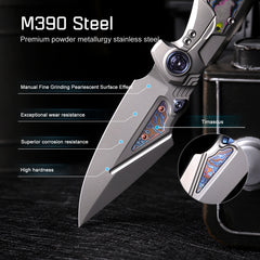 REMETTE RT-Scepter Innovative Button Frame Lock M390+Timascus Blade Titanium+Carbon Fiber Handle Knife SCPT-D