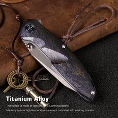 REMETTE RT-Cool Whale Knife M390 Blade Titanium Handle Folding Pocket Outdoor Camping EDC Knife RTCL-T3