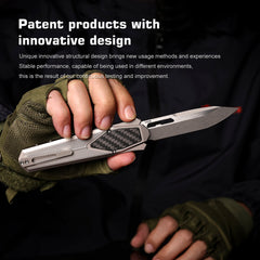 REMETTE Innovative Design Knife S35VN Blade Aluminum Handle 103D4-ZL