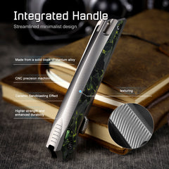 REMETTE RT-ONE Knife Button+Frame Lock M390 Blade Integrated Titanium+Carbon Fiber Handle Outdoor Camping Knives RT ONEA4