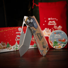 REMETTE RT-Peregrine Falcon Folding Pocket Knife Innovative Button Lock Structure Design M390 Blade Titanium Handle Knives RTT1-CRC with Safety Lock