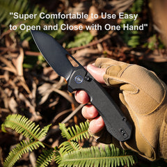 (Amazon purchase) REMETTE RT-Camel Knife Button Liner Lock D2 Blade G10 Handle Outdoor Camping Knives RTB1