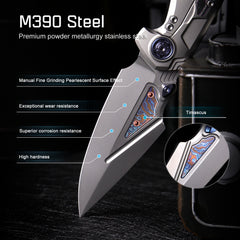 REMETTE RT-Scepter Innovative Button Frame Lock M390+Timascus Blade Titanium+Carbon Fiber Handle Knife SCPT-C
