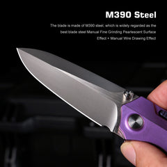 REMETTE RT-Meteor Knife Titanium Handle M390 Blade Folding Pocket Knives RTPT-NCL