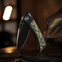 REMETTE RT-Steed Innovative Button Frame Lock M390 Blade Titanium Carbon Fiber Handle  Folding Pocket Knife RTWS-BH