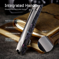 REMETTE RT-ONE Knife Button+Frame Lock M390 Blade Integrated Titanium+Carbon Fiber Handle Outdoor Camping Knives RT ONEA3