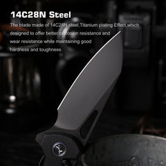 REMETTE RT-Camel Knife Button Liner Lock 14C28N Blade G10 Handle Outdoor Camping Knives RTCMLA