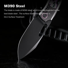 REMETTE RT-Orca Knife Button+Frame Lock M390 Blade Titanium Handle EDC Knives ORCAJYD
