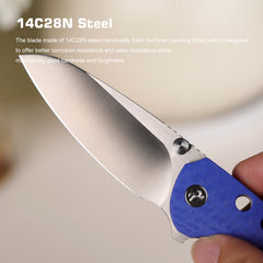 REMETTE RT-BEE 14C28N Blade Knife Outdoor Folding Pocket EDC Knives with Fruit Food Fork Toothpick RT-BEE-B