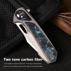 REMETTE RT-Saker Falcon Folding Pocket Knife Innovative Button Lock Structure Design S45VN Blade Titanium Handle Knives ASTP-1 with Safety Lock