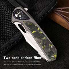 REMETTE RT-Saker Falcon Folding Pocket Knife Innovative Button Lock Structure Design S45VN Blade Titanium Handle Knives ASTP-3 with Safety Lock