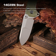 REMETTE RT-Cosmic Knife Button Liner Lock 14C28N Blade G10 Handle Outdoor Camping Knives  RTCO-GM