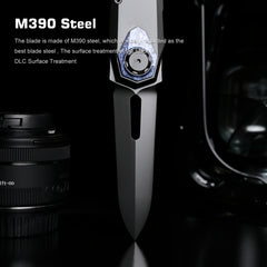 REMETTE RT-Infinite Power Knife M390 Blade Titanium Handle Folding Pocket EDC Tactical Knife RTIP-D