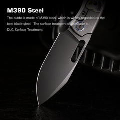 REMETTE RT-Orca Knife Button+Frame Lock M390 Blade Titanium Handle EDC Knives ORCAURD