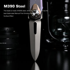 REMETTE RT-Infinite Power Knife M390 Blade Titanium Handle Folding Pocket EDC Tactical Knife RTIP-G