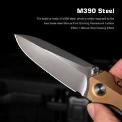 REMETTE RT-Meteor Knife Titanium Handle M390 Blade Folding Pocket Knives RTPT-DL