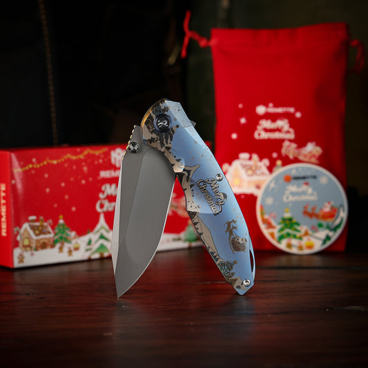 REMETTE RT-Cool Whale Knife M390 Blade Titanium Handle Folding Pocket Outdoor Camping EDC Knife RTCL-CRA